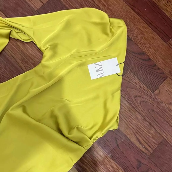 Zara SATIN EFFECT ASYMMETRIC DRESS - Picture 5 of 7